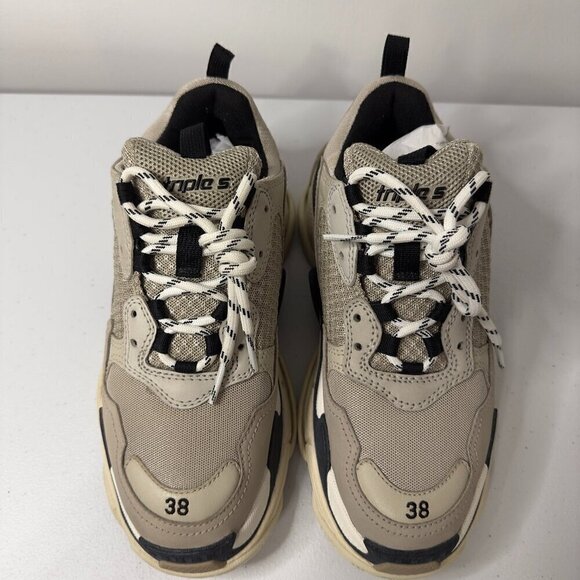 Balenciaga Shoes - Balenciaga Beige Triple S Sneaker